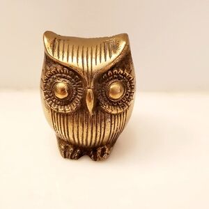 Brass Owl Figurine, 2 7/8 Inches, Solid Brass